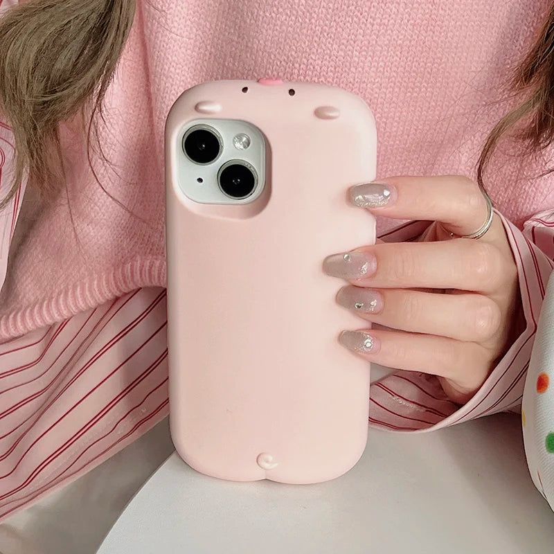 Pink 3D Piggy Silicone iPhone Case