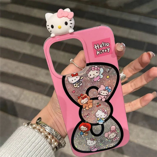 Pink Hello Kitty Y2K Glitter iPhone Case