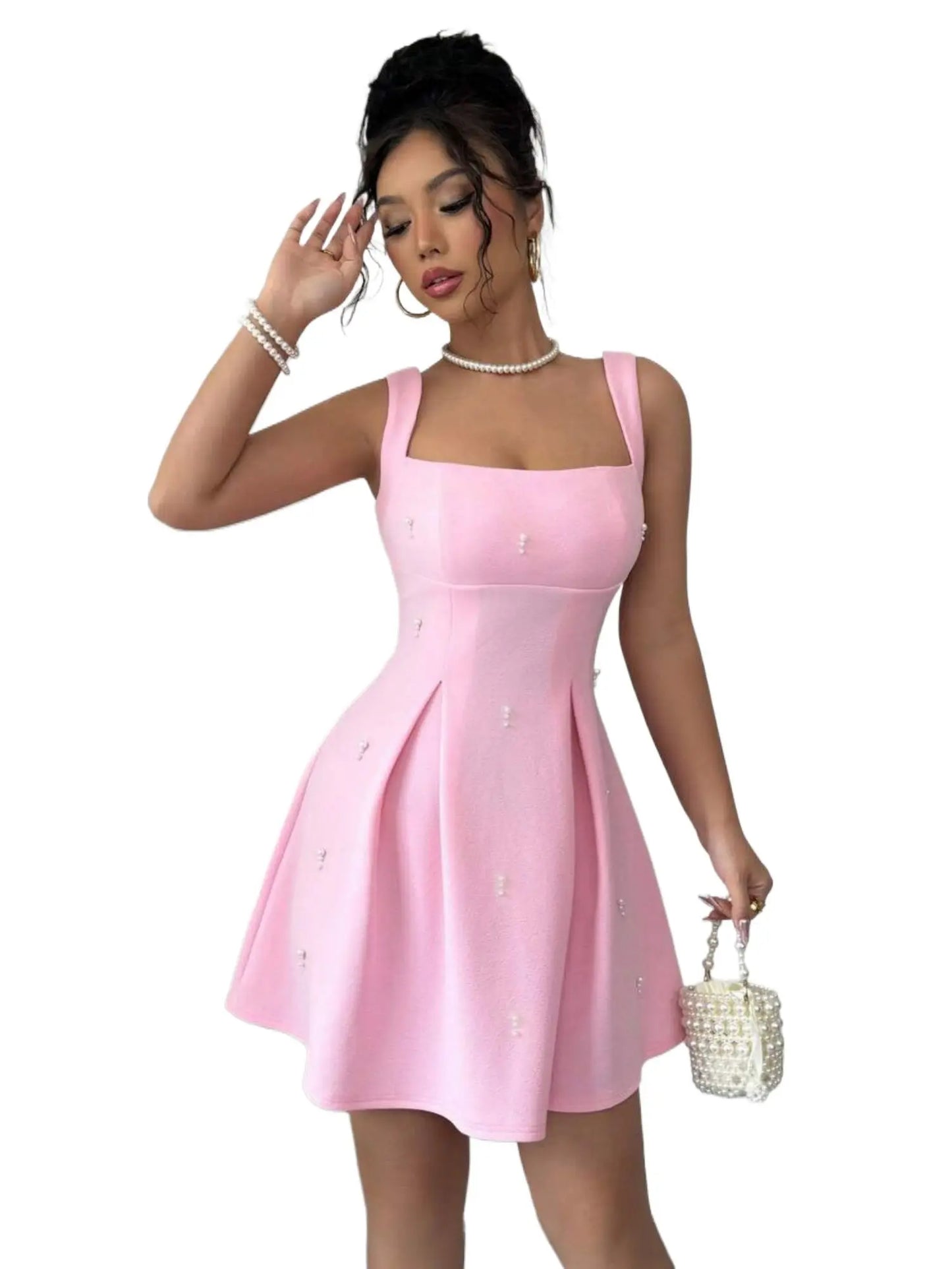 Pink Pearl Suspender Dress