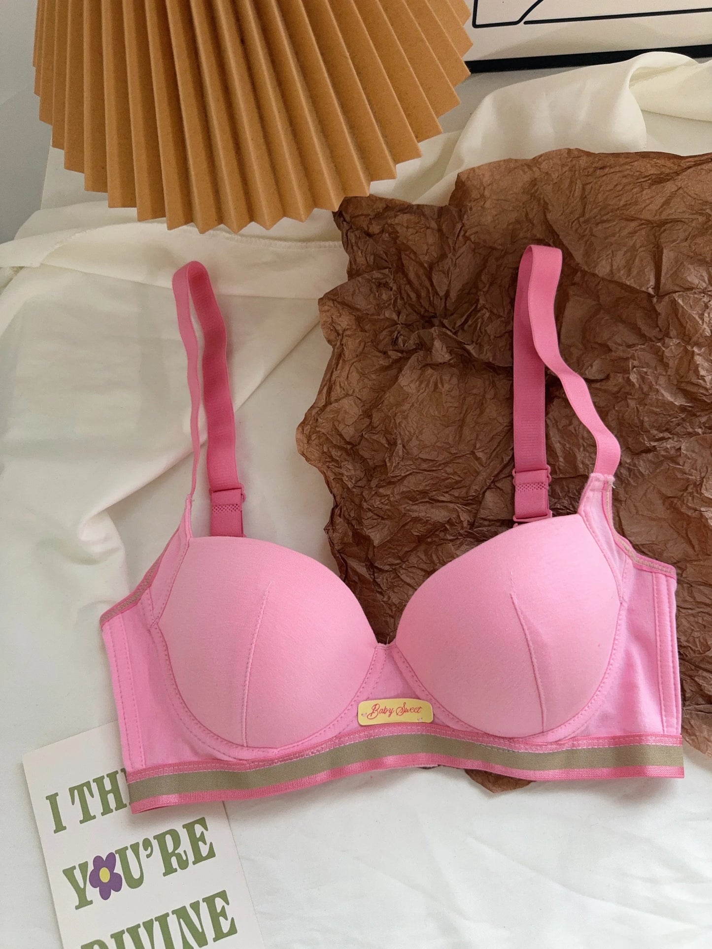 Dopamine Pink Wireless Push Up Bra