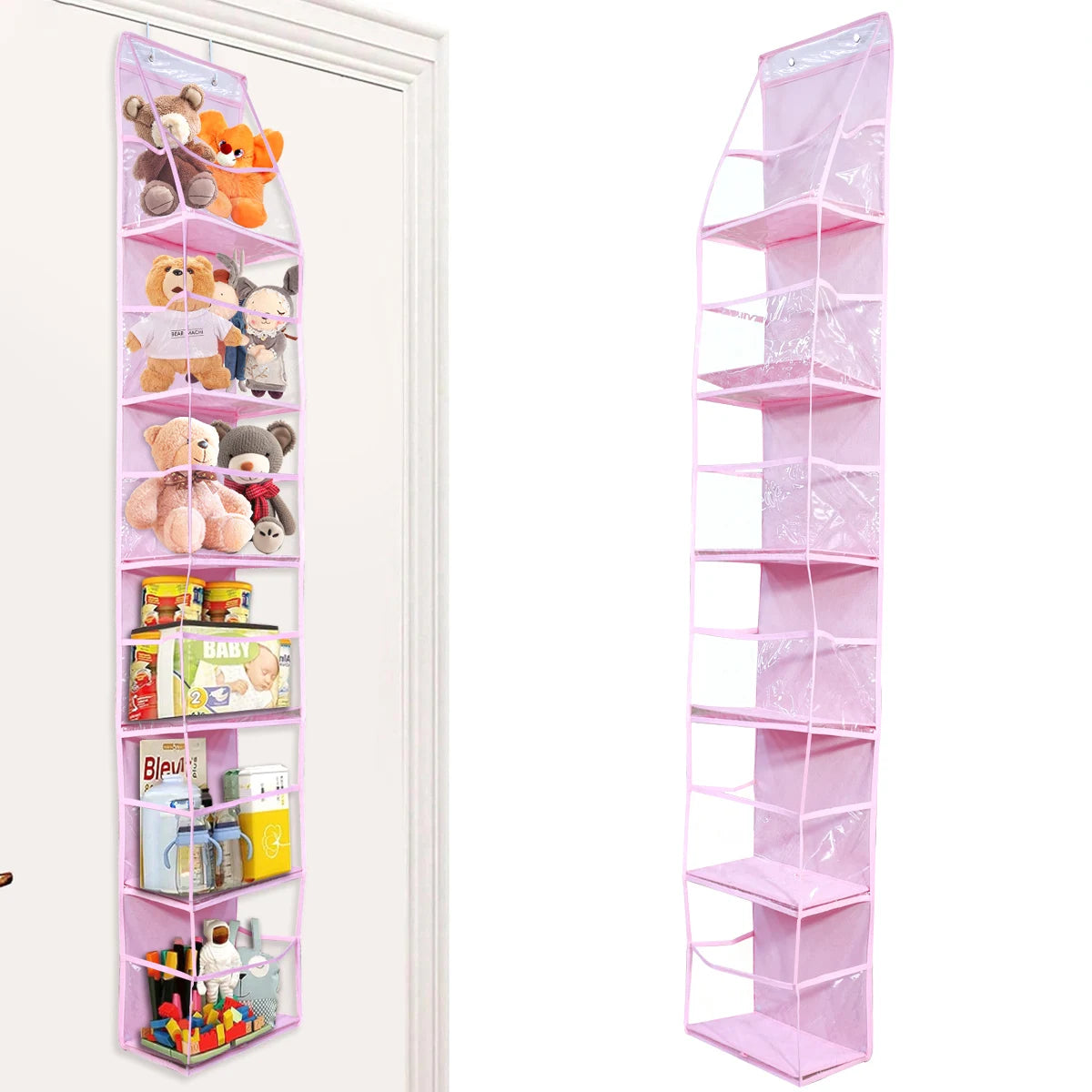 Pink 4-Layer Foldable Hanging Storage Organizer