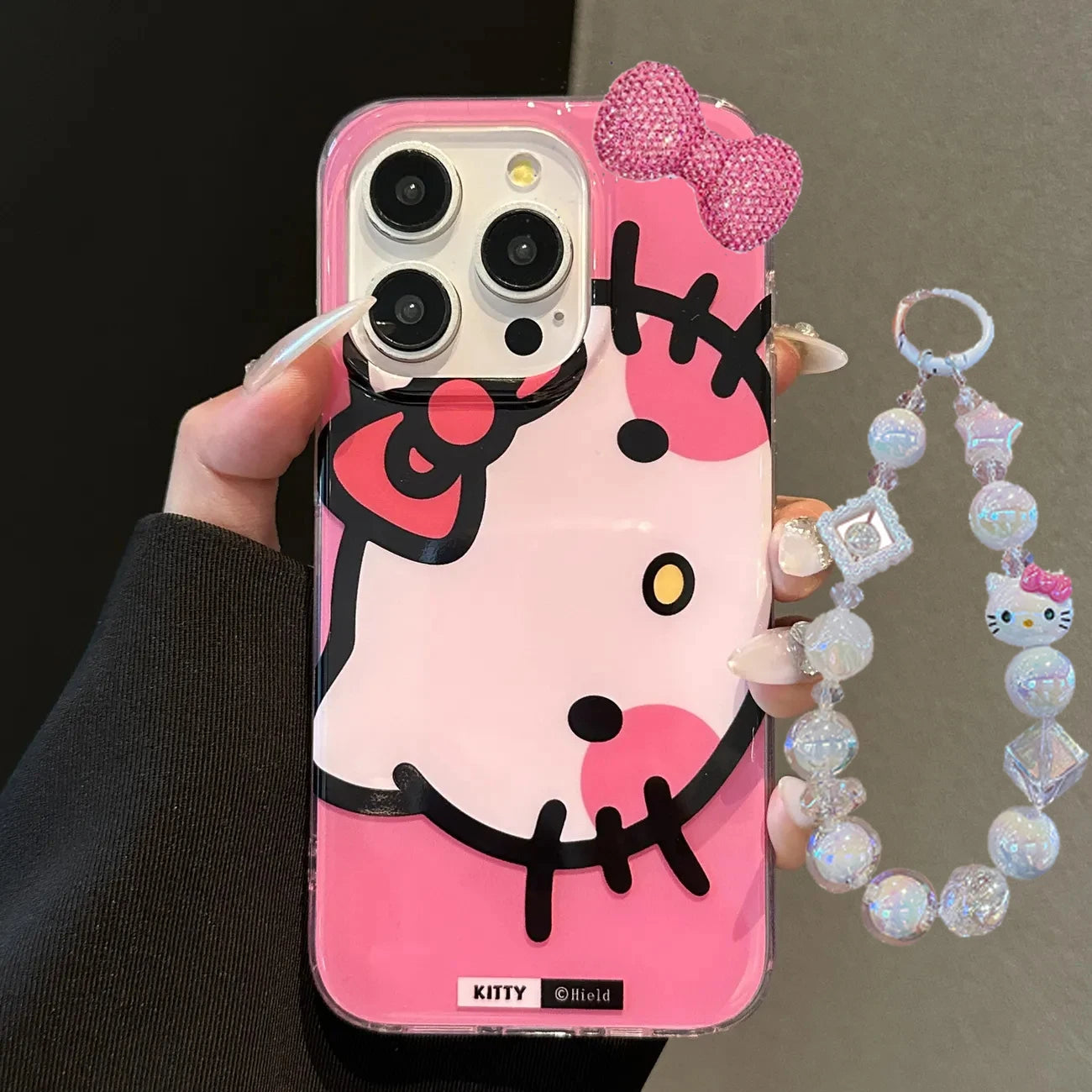 Pink Hello Kitty Bow Strap Kawaii iPhone Case