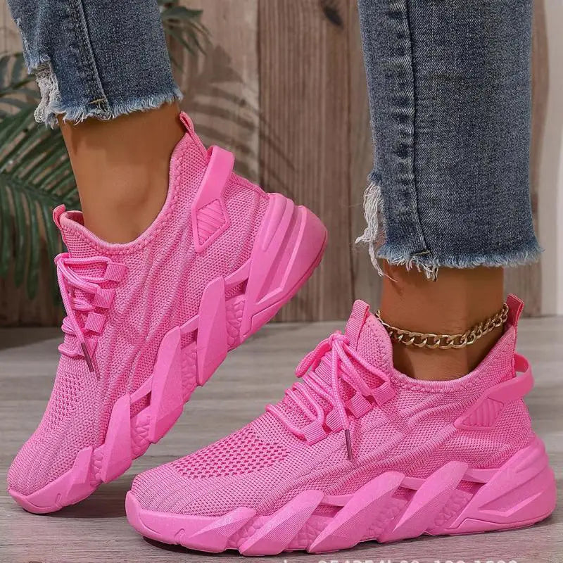 Pink Mesh Slip-On Sneakers