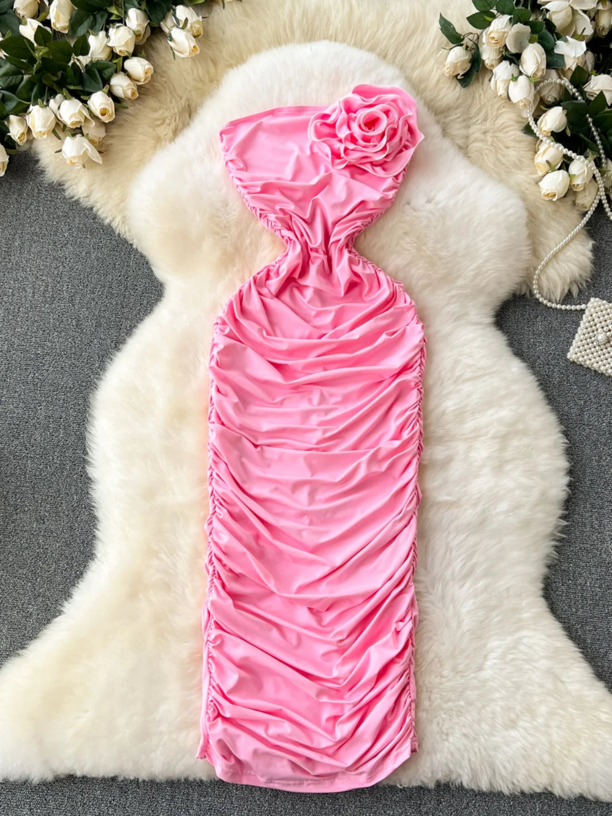 Pink Floral Tube Dress