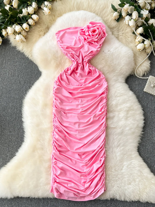 Pink Floral Tube Dress