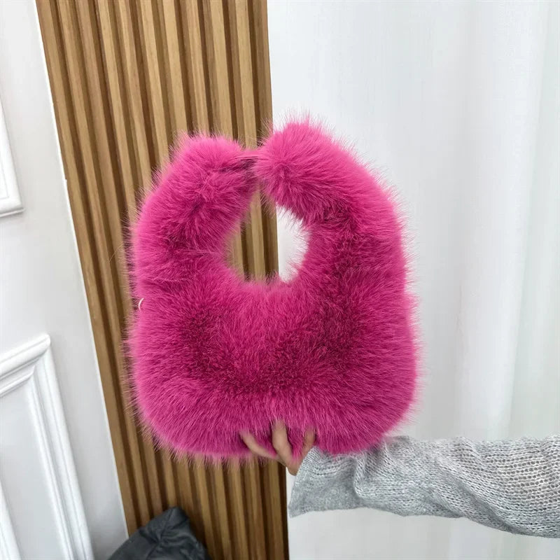 Cute Soft Plush Furry Hobo/Crossbody Bag