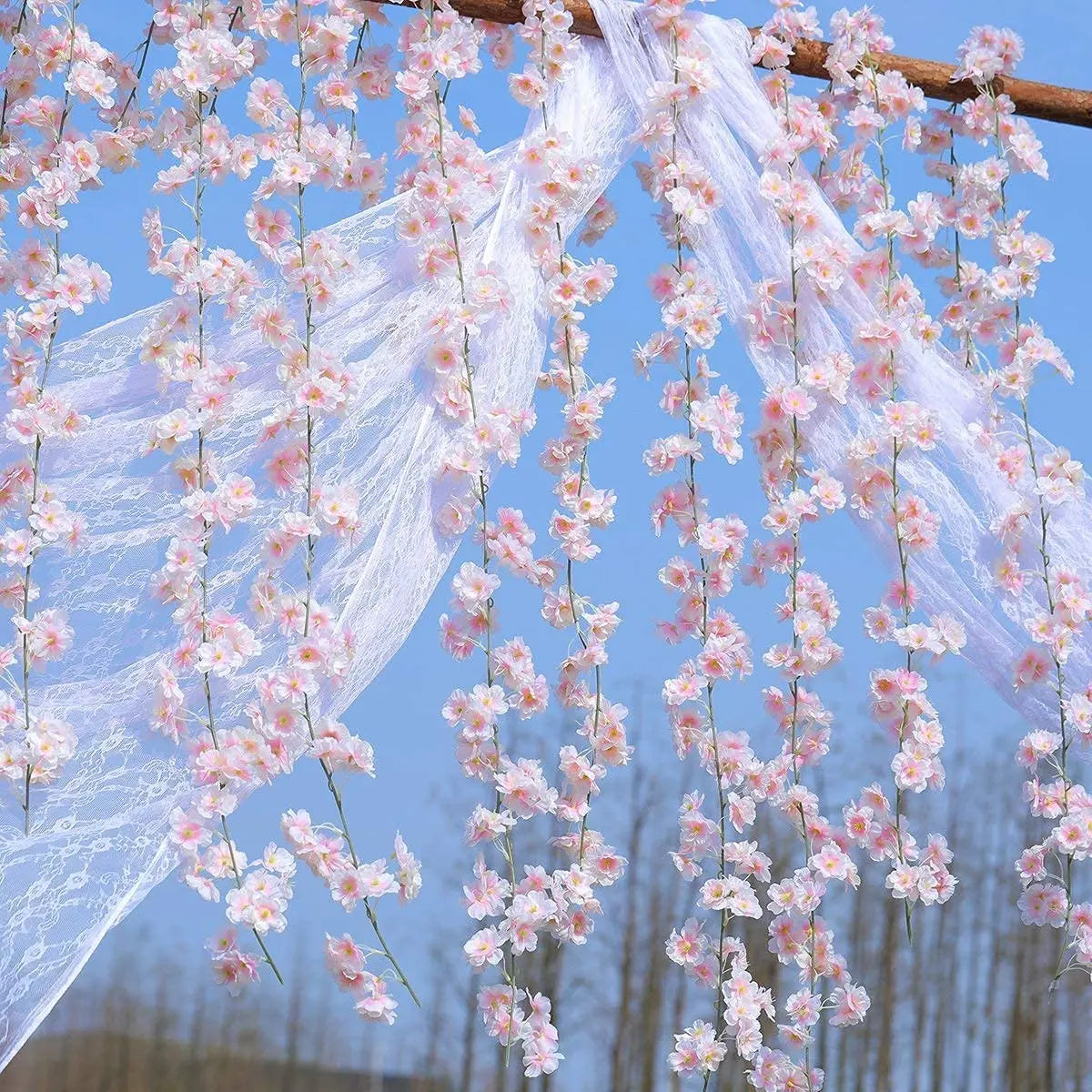 Pink Cherry Blossom Vine Garland Set