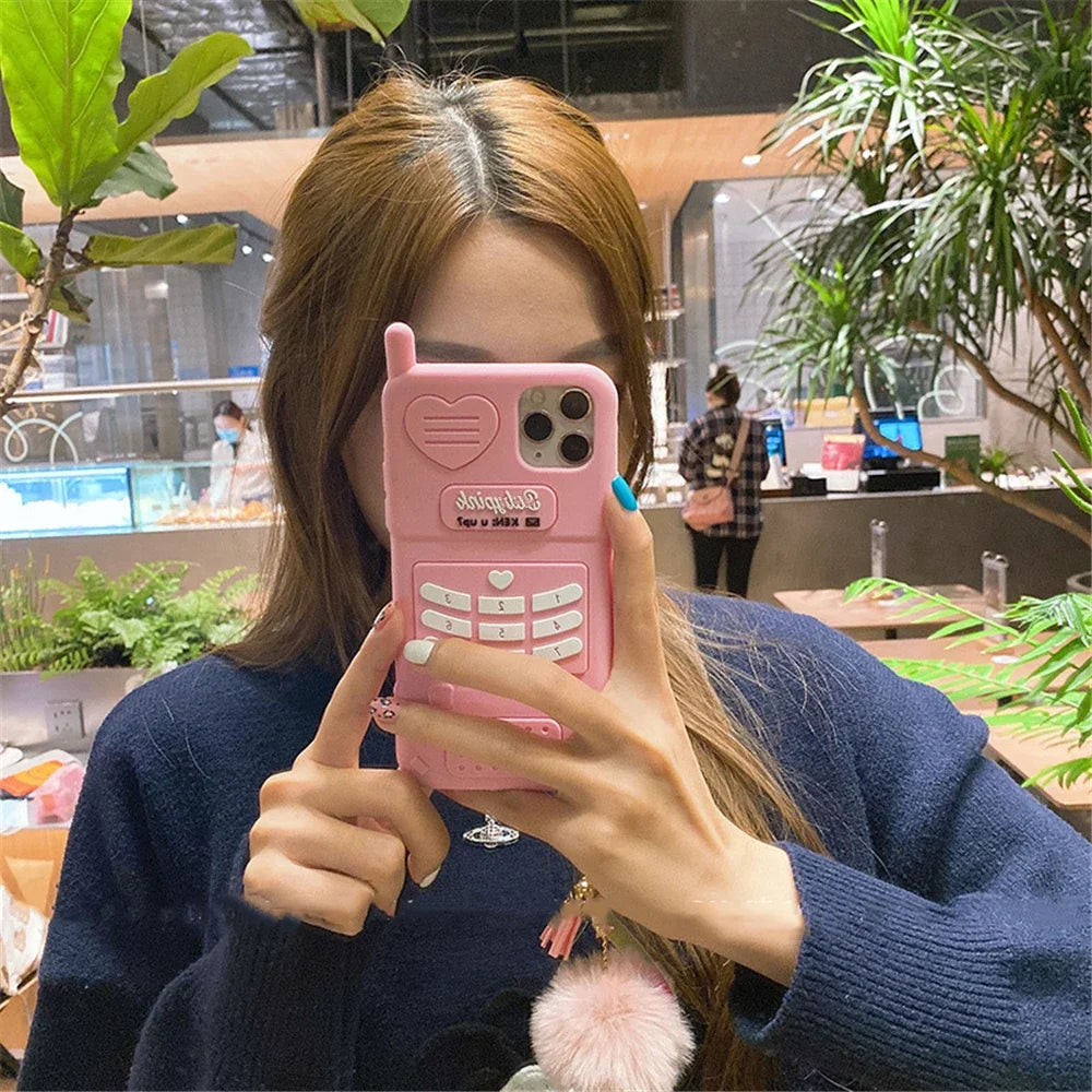 Pink Love Heart Soft Silicone iPhone Case