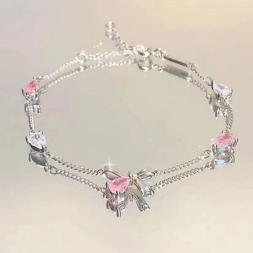 Pink Cherry Blossom Zircon Bracelet