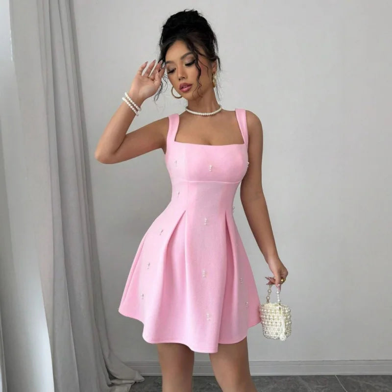 Pink Pearl Suspender Dress