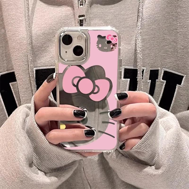 Pink Hello Kitty Big Face Bow iPhone Case