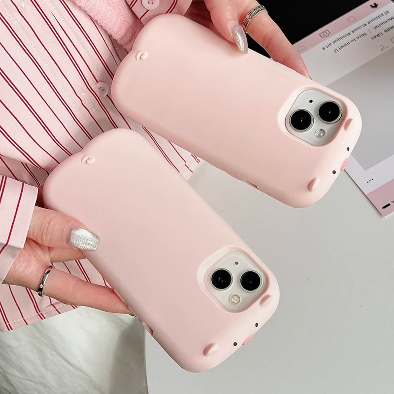 Pink 3D Piggy Silicone iPhone Case
