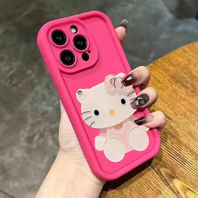 Pink Hello Kitty Y2K Makeup Mirror iPhone Case