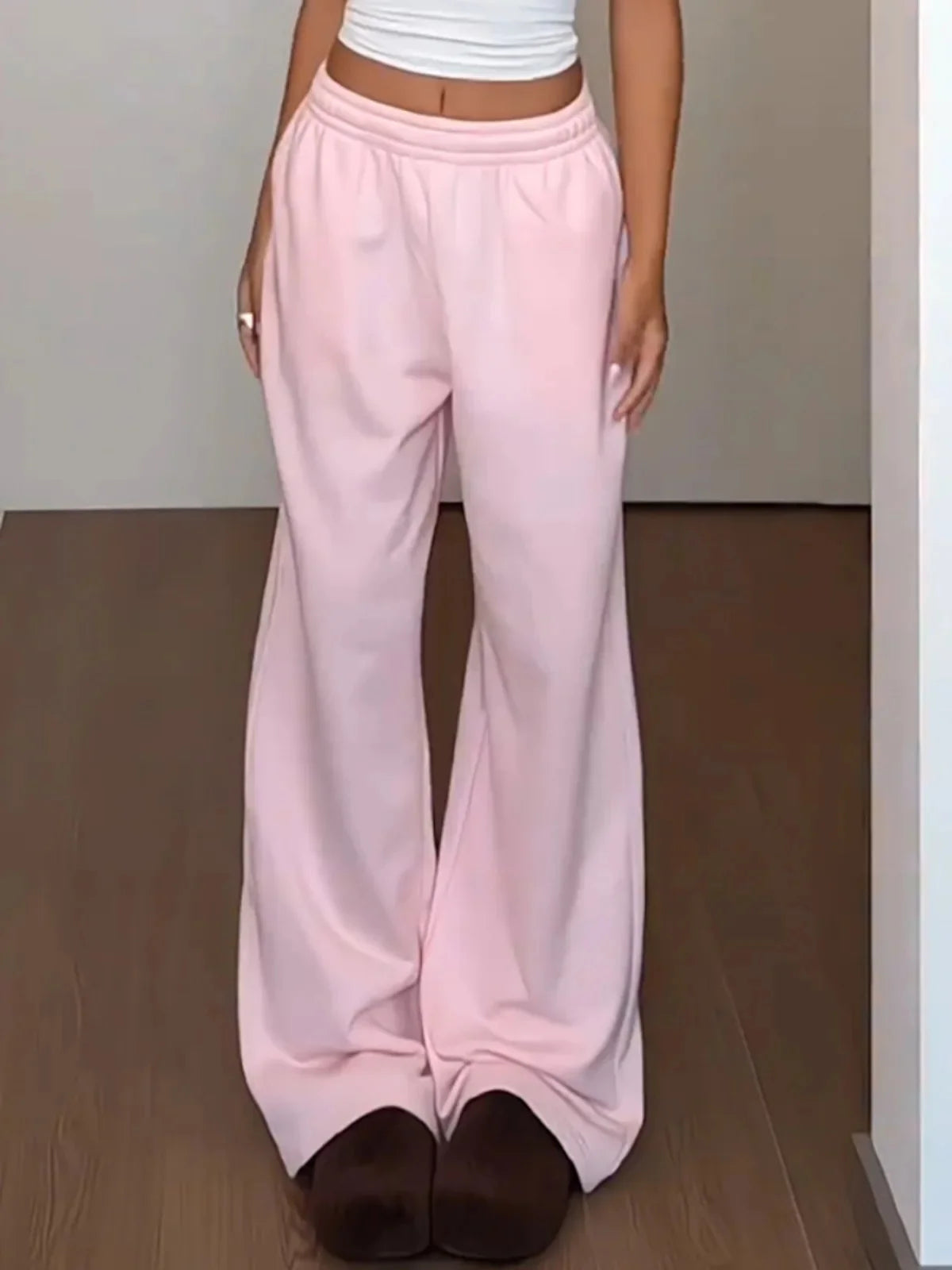 Pink Wide Leg Sweatpants