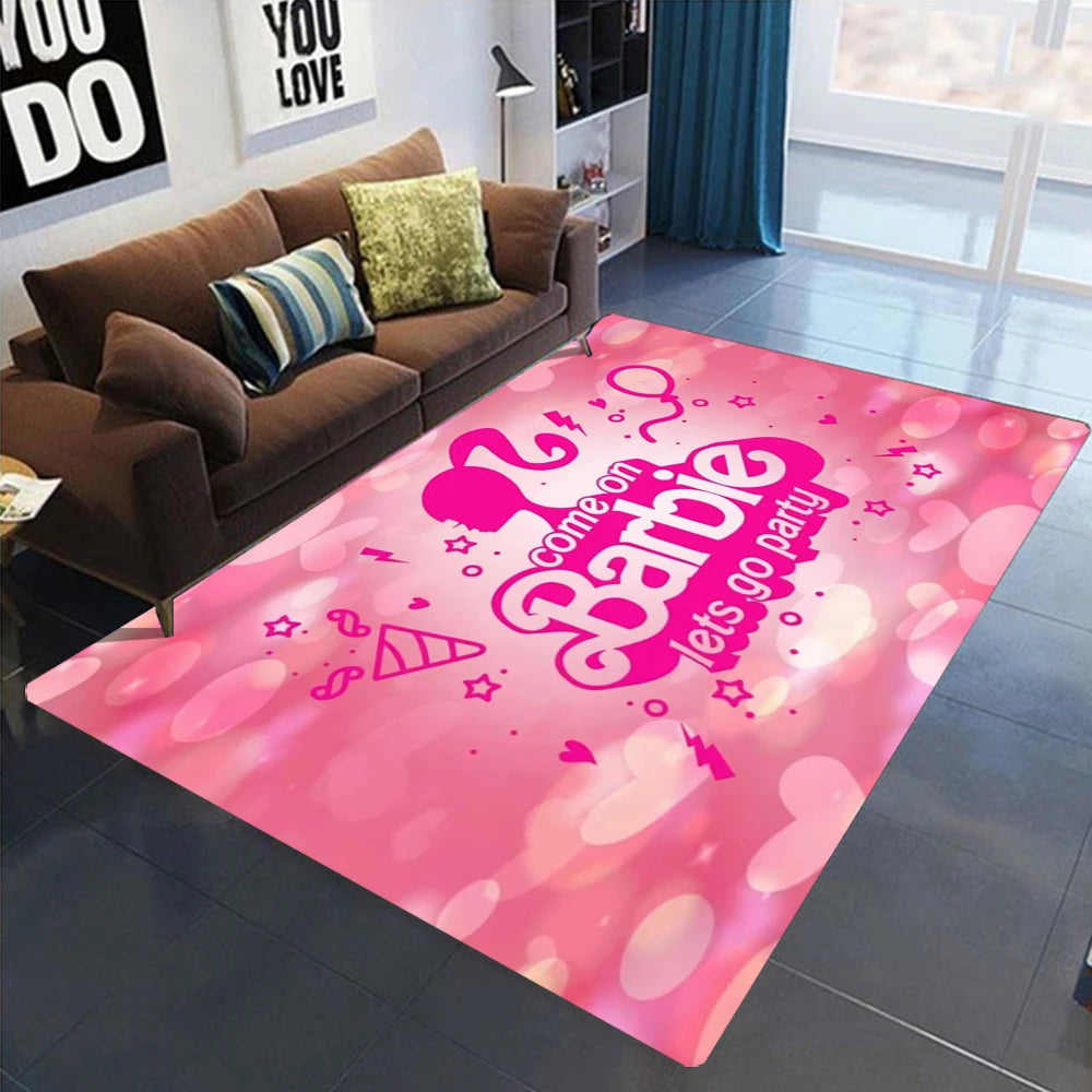 Barbie Pink Heart Area Rug