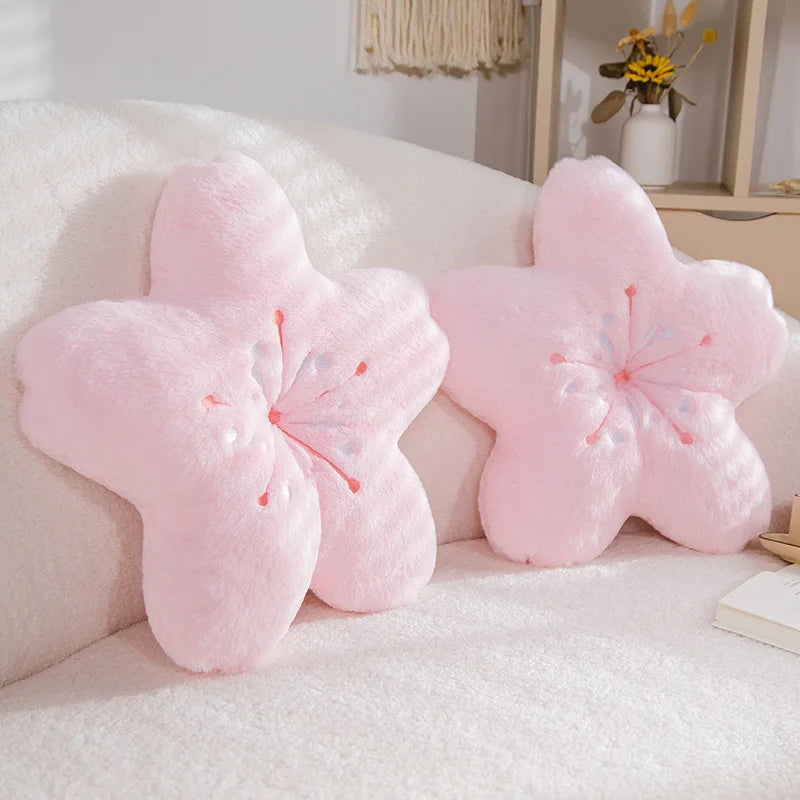 Pink Cherry Blossom Flower Pillow