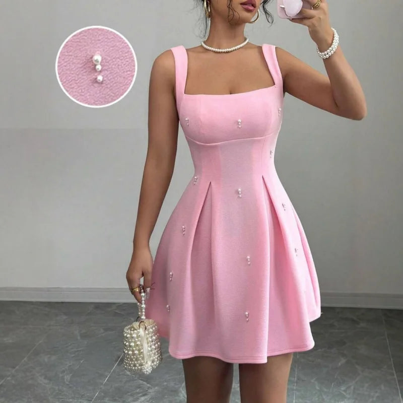 Pink Pearl Suspender Dress