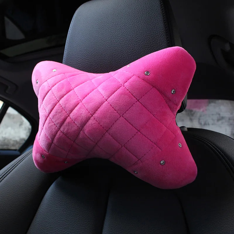 Pink Plush Diamond Crown Steering Wheel Cover