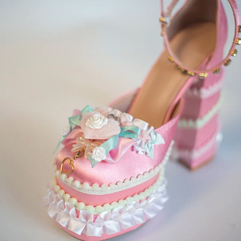 Pink Lolita Kawaii High Heels