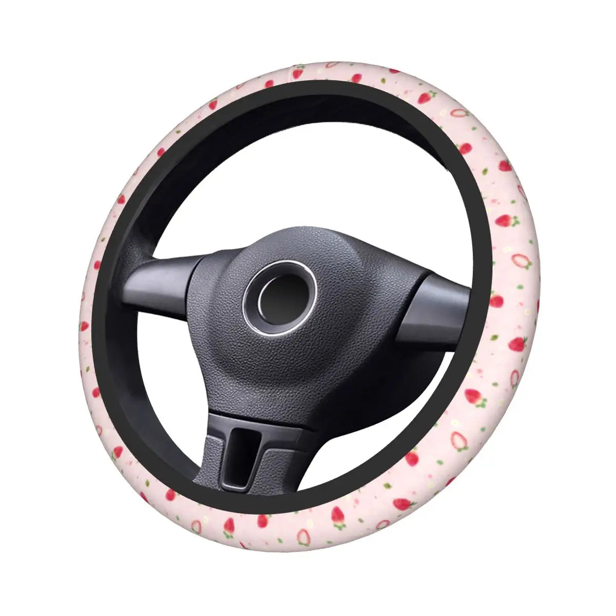 Pink Strawberry Car Steering Wheel Cover