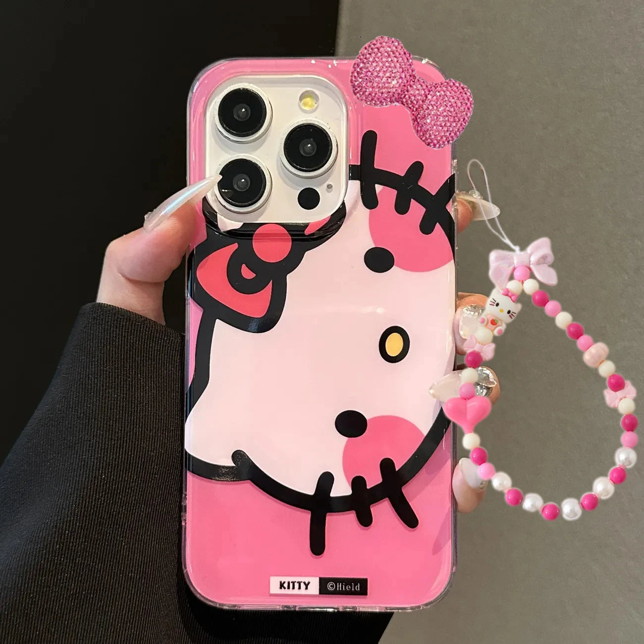 Pink Hello Kitty Bow Strap Kawaii iPhone Case