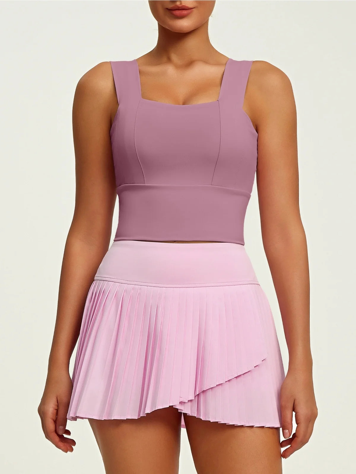 Pink Pleated Skirt Set
