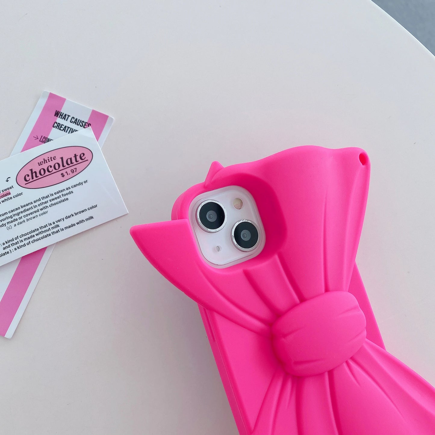 Pink 3D Bowknot Soft Silicone iPhone Case