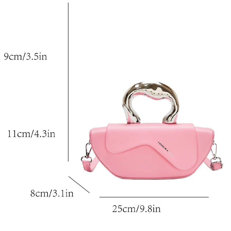Pink Mini Wing Contrast Color Crossbody Bag