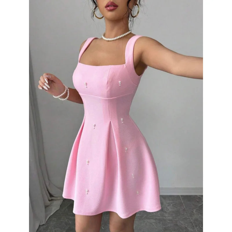 Pink Pearl Suspender Dress