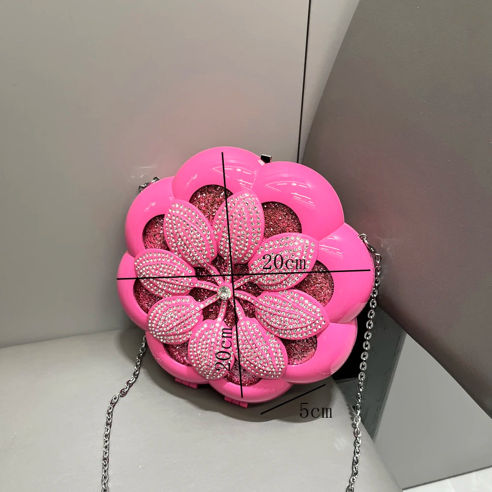 Pink Petal Shape Designer Shoulder Bag