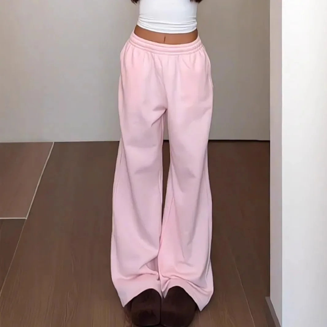 Pink Wide Leg Sweatpants