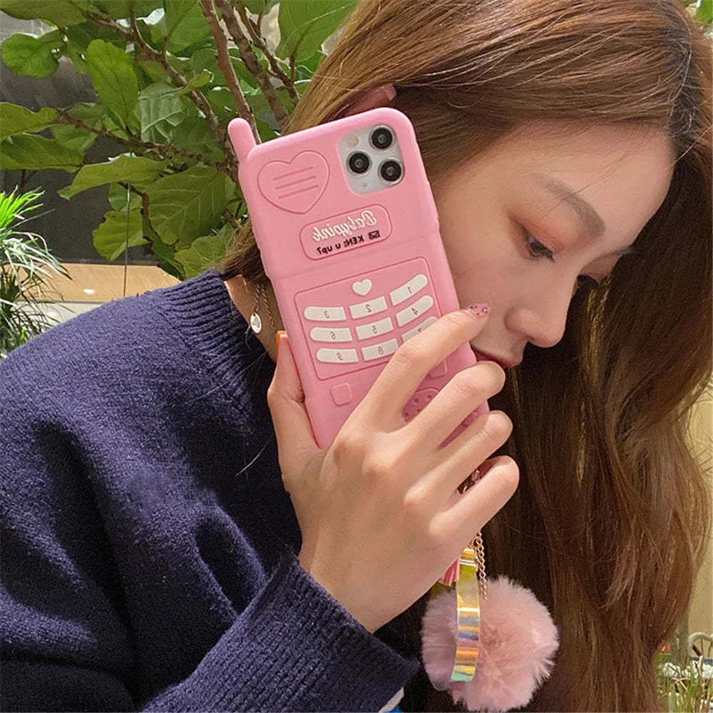 Pink Love Heart Soft Silicone iPhone Case