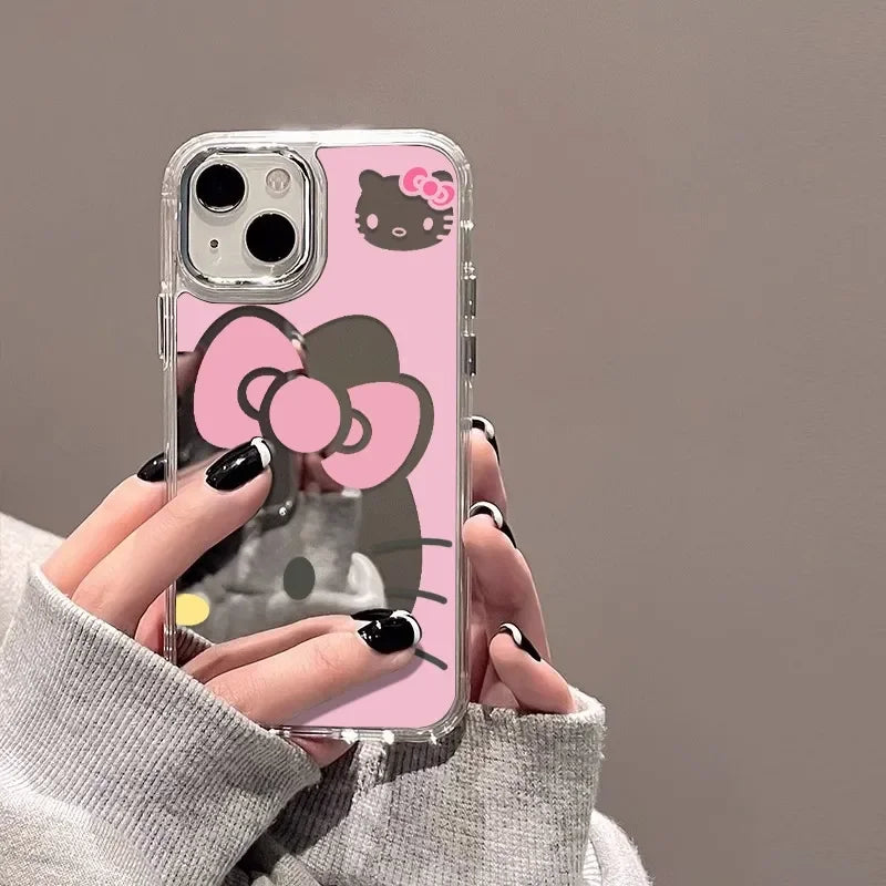 Pink Hello Kitty Big Face Bow iPhone Case