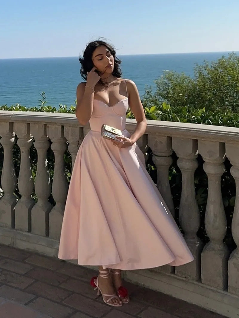 Pink Bustier Flare Dress