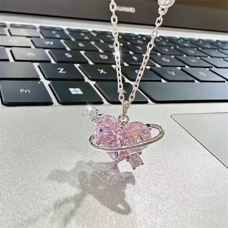 Pink Heart Necklace