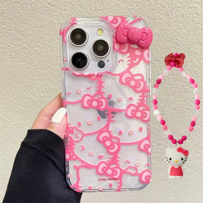 Pink Hello Kitty Laser Shining iPhone Case