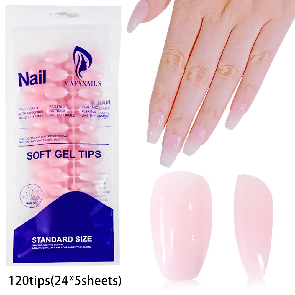 Nude Pink French Soft Gel Nail Tips