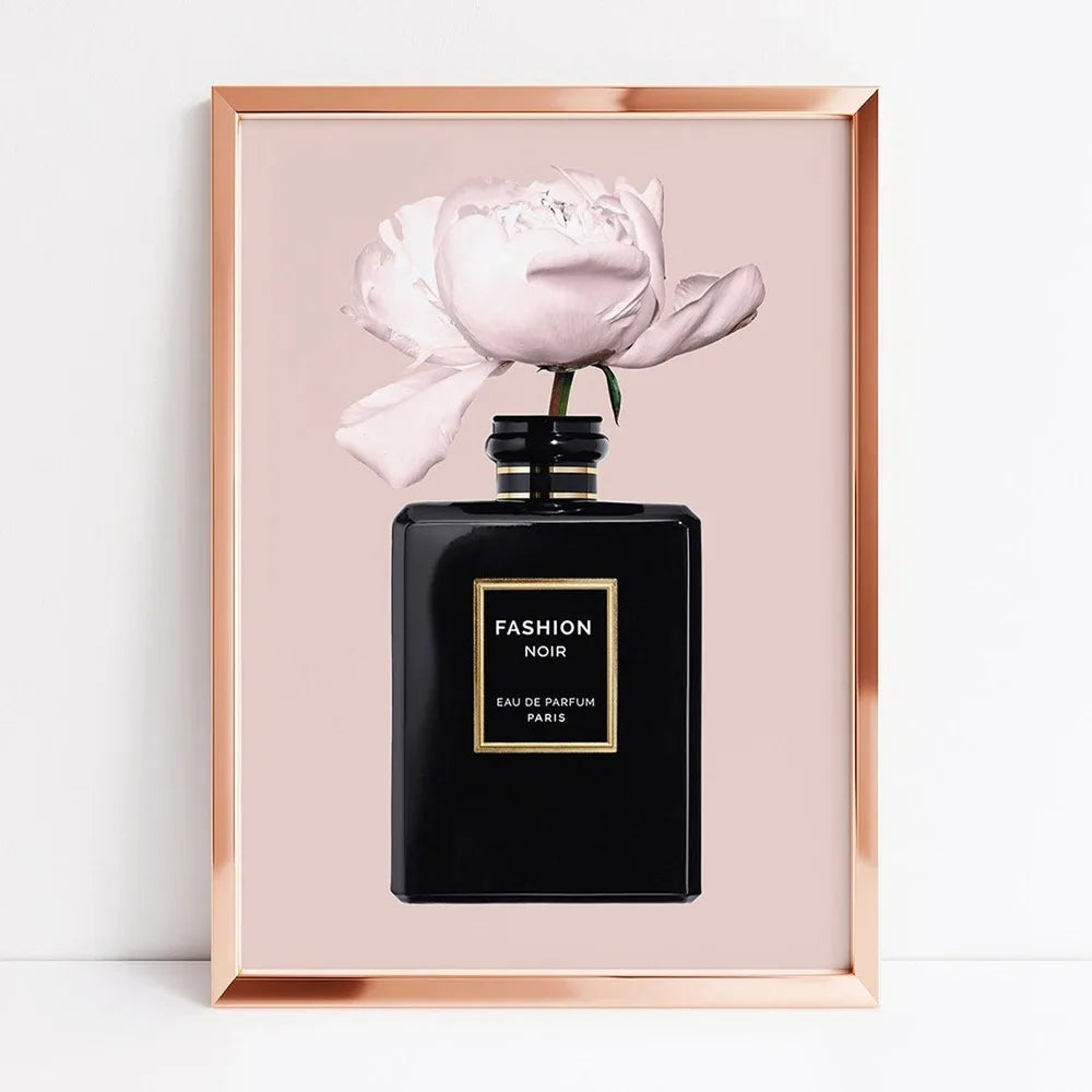 Pink Perfume Bottle Canvas Art