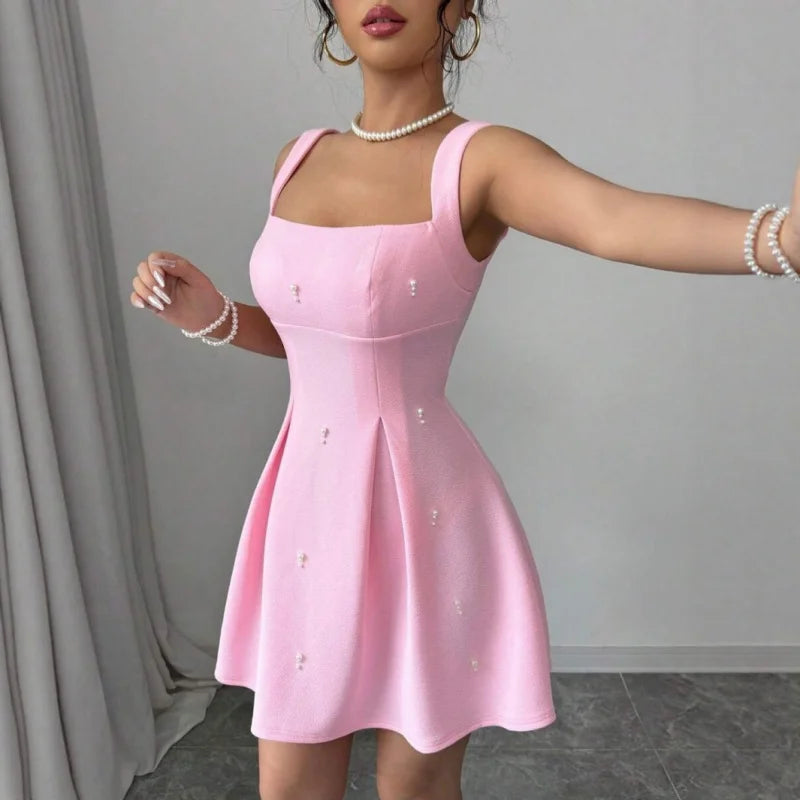 Pink Pearl Suspender Dress