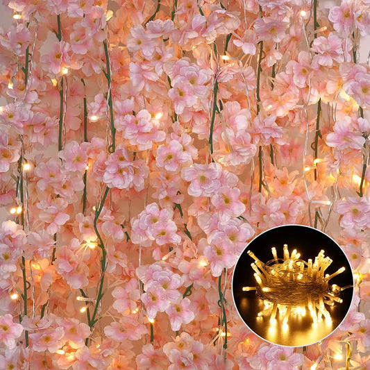 Pink Cherry Blossom Vine Garland Set